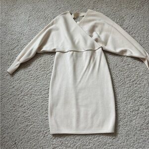 NWT Juniors Large Ivory Sweater Dress oversized top with bodycon waist down